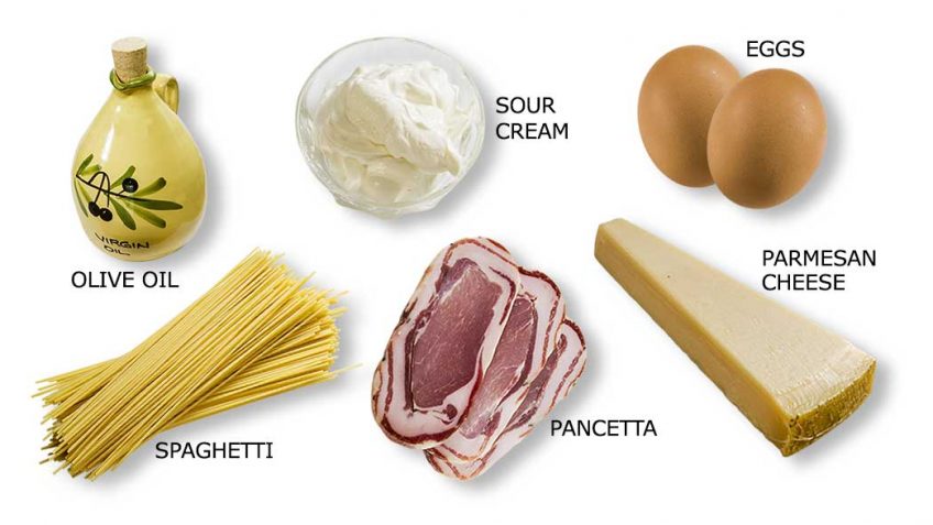 Spaghetti frittata ingredients