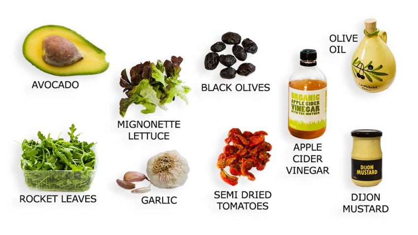 Summer salad ingredients