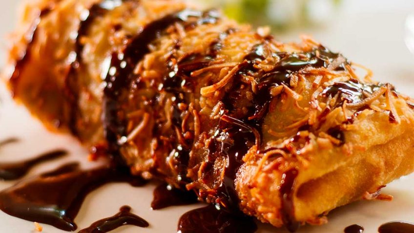 Chocolate and Banana Fried Spring Roll