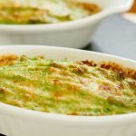 Broccoli Puree side dish with a Cheesy Top
