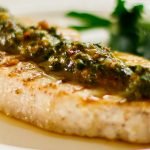 Sword fish grilled with Chimichurri sauce, a healthy recipe