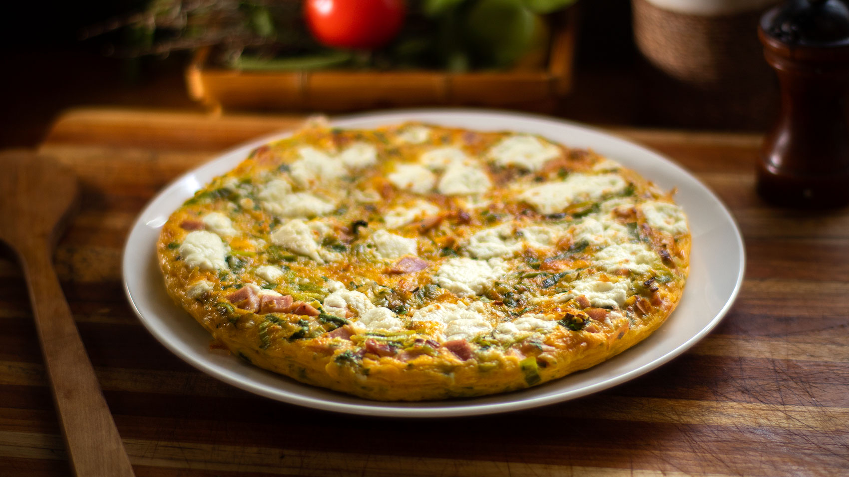 Goat Cheese and Ham Frittata - Easy Meals with Video Recipes by Chef Joel  Mielle - RECIPE30