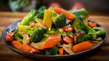 Asian wok stir fried vegetables