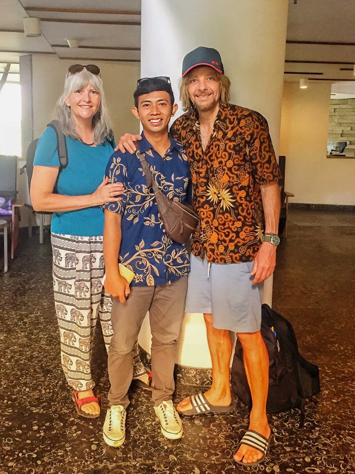 Joel Mielle and driver Tapa in Bali