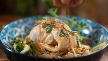 Baked Cod and Rice with an Asian twist