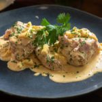 Chicken Medallions with Ham & Camembert, Garlic Cream Sauce