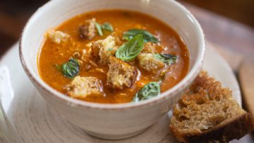 Creamy Tomato, chicken and White Bean Soup