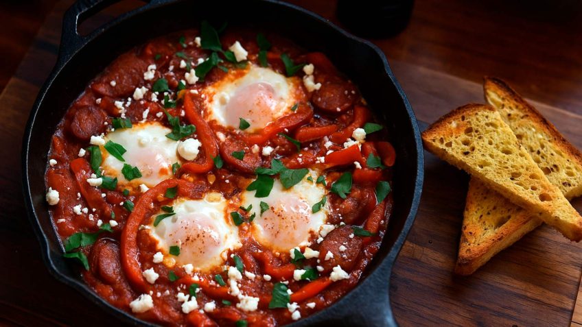 Mediterranean Shakshuka with Chorizo