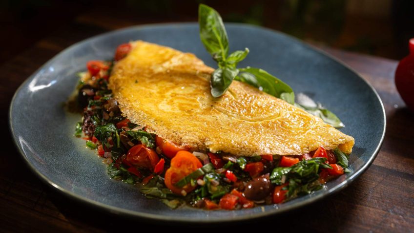 Mediterranean Veg & Feta Omelette