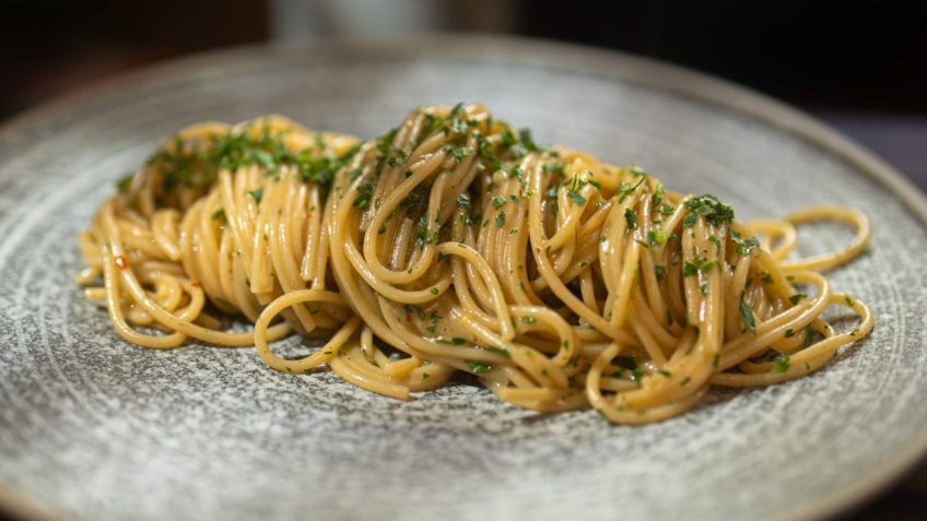 Anchovy Lemon Spaghetti with Chili and Parsley